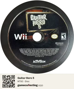 Guitar Hero 5 Nintendo Wii, NTSC disc