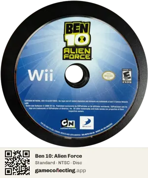 Ben 10: Alien Force Nintendo Wii, NTSC disc