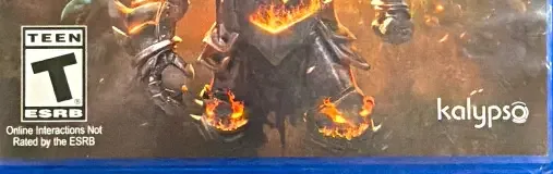 Dungeons II, the ESRB box on its front