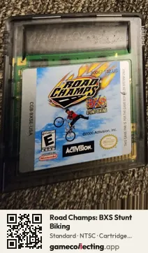 Road Champs: BXS Stunt Biking Game Boy Color, NTSC cartridge label