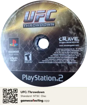 UFC: Throwdown PlayStation 2, NTSC disc