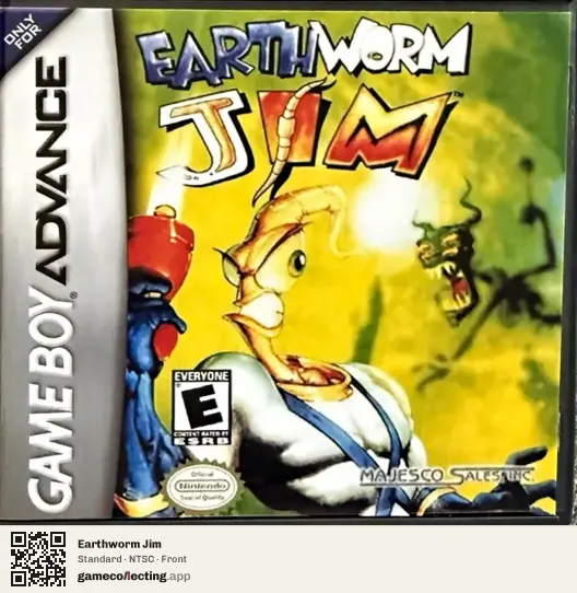 Earthworm Jim Game Boy Advance, NTSC box front