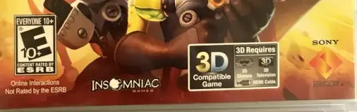 Ratchet & Clank: All 4 One, the ESRB box on its front