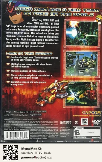 Mega Man X8 PlayStation 2, NTSC box back