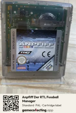 Anpfiff Der RTL Fussball Manager Game Boy Color, PAL cartridge label