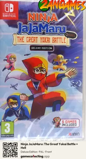 Ninja JaJaMaru: The Great Yokai Battle + Hell Nintendo Switch, PAL box front