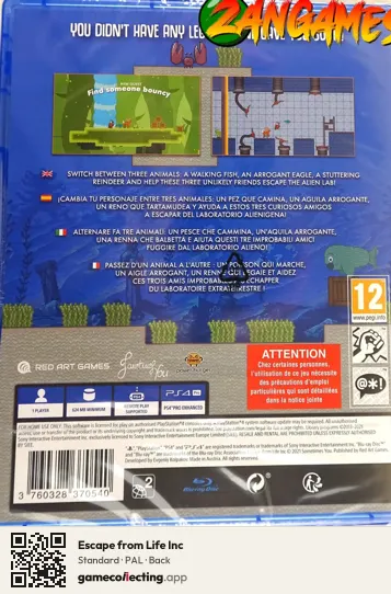 Escape from Life Inc PlayStation 4, PAL box back