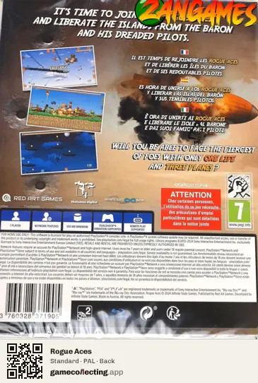 Rogue Aces PlayStation 4, PAL box back