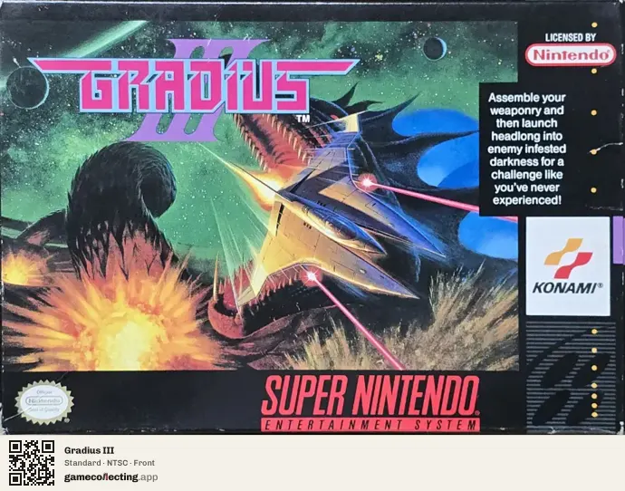 Gradius III Super Nintendo Entertainment System, NTSC box front
