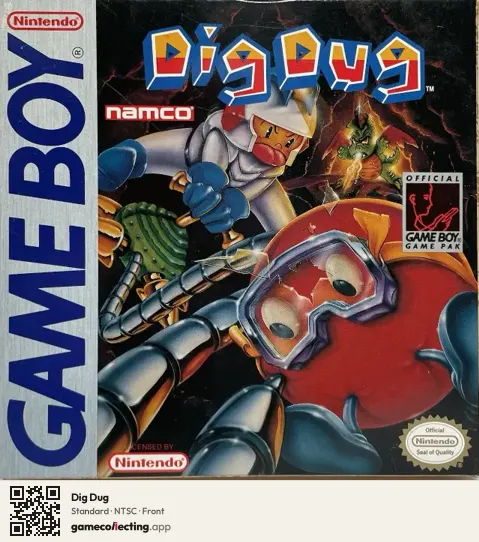 Dig Dug Game Boy, NTSC box front