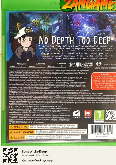 Song of the Deep Xbox One, PAL box back
