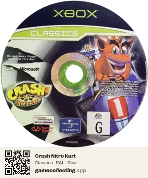 Crash Nitro Kart Xbox, PAL disc
