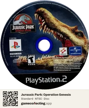 Jurassic Park: Operation Genesis PlayStation 2, NTSC disc