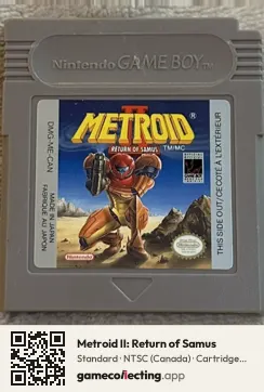 Metroid II: Return of Samus Game Boy, NTSC cartridge label