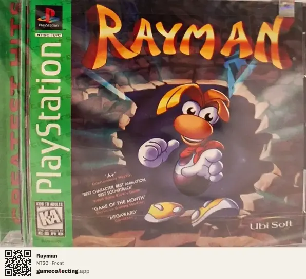 Rayman PlayStation, NTSC box front