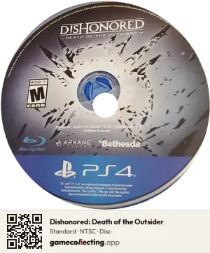 Dishonored: Death of the Outsider PlayStation 4, NTSC disc