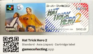 Hat Trick Hero 2 Super Nintendo Entertainment System, Asia cartridge label