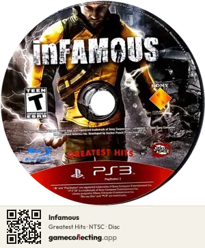 Infamous PlayStation 3, NTSC disc