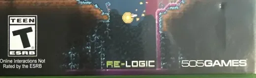 Terraria, the ESRB box on its front