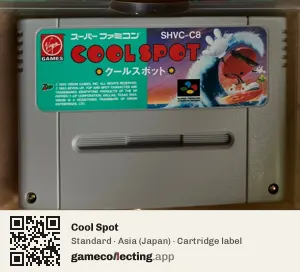 Cool Spot Super Nintendo Entertainment System, Asia cartridge label