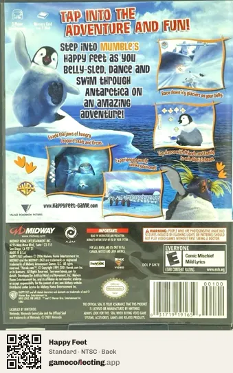 Happy Feet Nintendo GameCube, NTSC box back