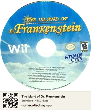 The Island of Dr. Frankenstein Nintendo Wii, NTSC disc