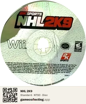 NHL 2K9 Nintendo Wii, NTSC disc