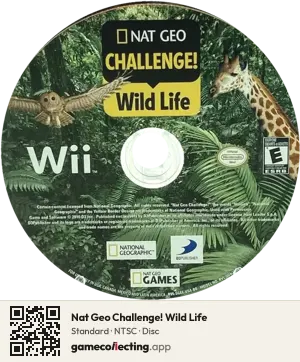Nat Geo Challenge! Wild Life Nintendo Wii, NTSC disc