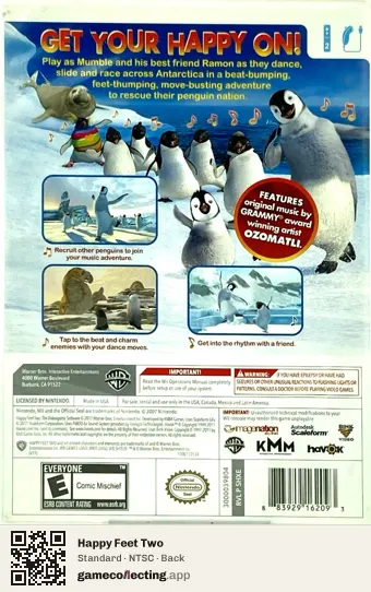 Happy Feet Two Nintendo Wii, NTSC box back