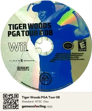 Tiger Woods PGA Tour 08 Nintendo Wii, NTSC disc