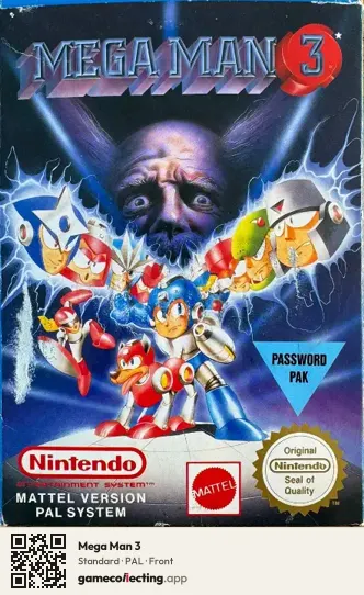 Mega Man 3 Nintendo Entertainment System, PAL box front