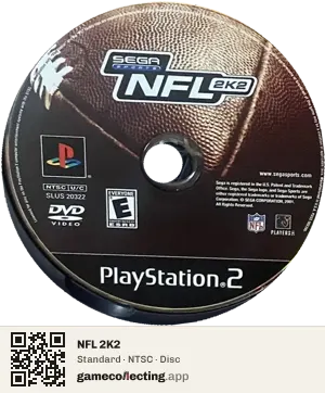 NFL 2K2 PlayStation 2, NTSC disc