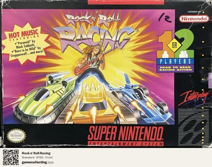 Rock n' Roll Racing Super Nintendo Entertainment System, NTSC box front