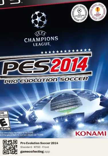 Pro Evolution Soccer 2014 PlayStation 3, NTSC box front
