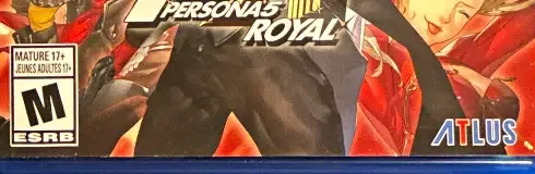 Persona 5 Royal, the ESRB box on its front