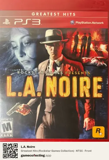 L.A. Noire PlayStation 3, NTSC box front