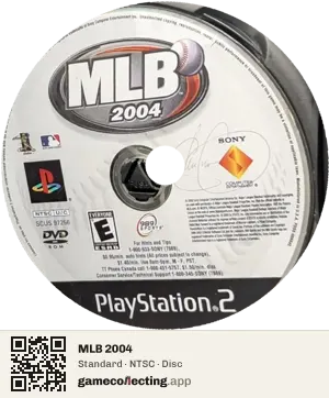 MLB 2004 PlayStation 2, NTSC disc