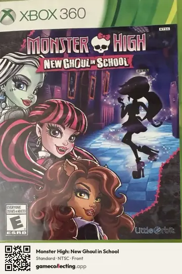 Monster High: New Ghoul in School Xbox 360, NTSC box front