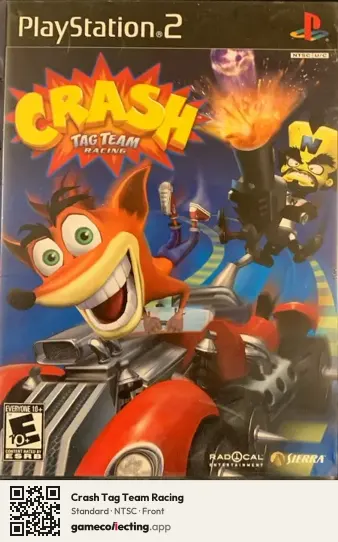 Crash Tag Team Racing PlayStation 2, NTSC box front