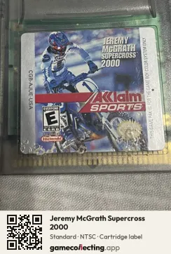 Jeremy McGrath Supercross 2000 Game Boy Color, NTSC cartridge label