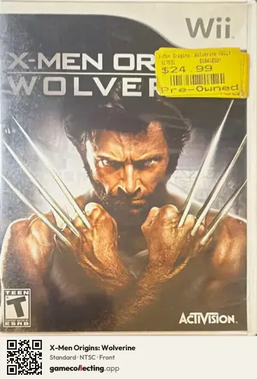 X-Men Origins: Wolverine Nintendo Wii, NTSC box front
