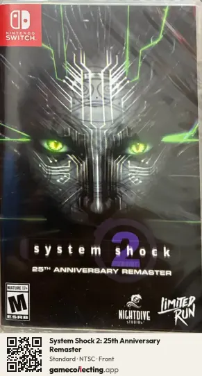 System Shock 2: 25th Anniversary Remaster Nintendo Switch, NTSC box front