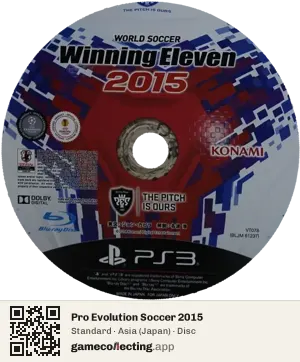Pro Evolution Soccer 2015 PlayStation 3, Asia disc