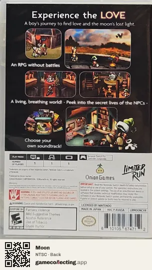 Moon Nintendo Switch, NTSC box back