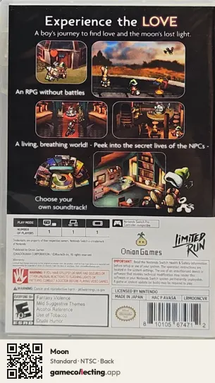 Moon Nintendo Switch, NTSC box back