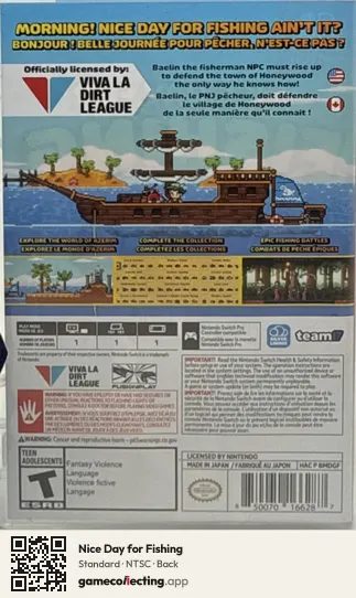 Nice Day for Fishing Nintendo Switch, NTSC box back