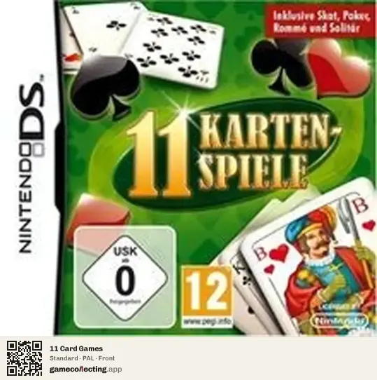 11 Card Games Nintendo DS, PAL box front