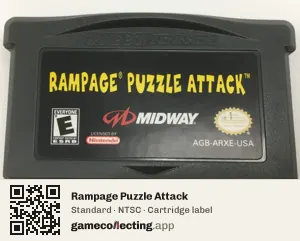 Rampage Puzzle Attack Game Boy Advance, NTSC cartridge label