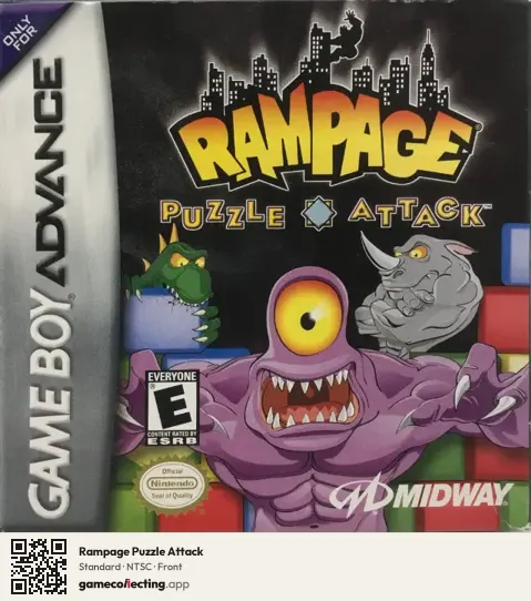 Rampage Puzzle Attack Game Boy Advance, NTSC box front