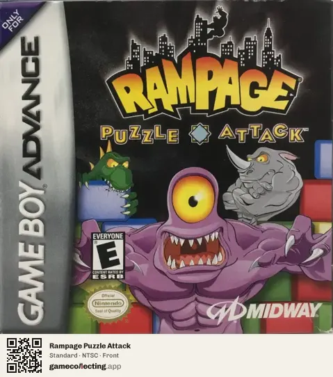 Rampage Puzzle Attack Game Boy Advance, NTSC box front